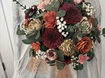 16 Piece wood flower wedding set