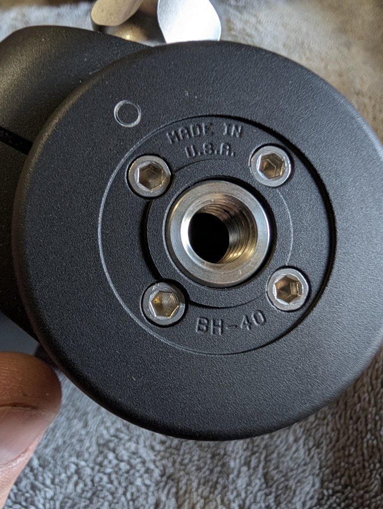 Really Right Stuff (RRS) MODEL BH-40 Ball Head with Lever-Release Quick Clamp, and protective pouch included.
