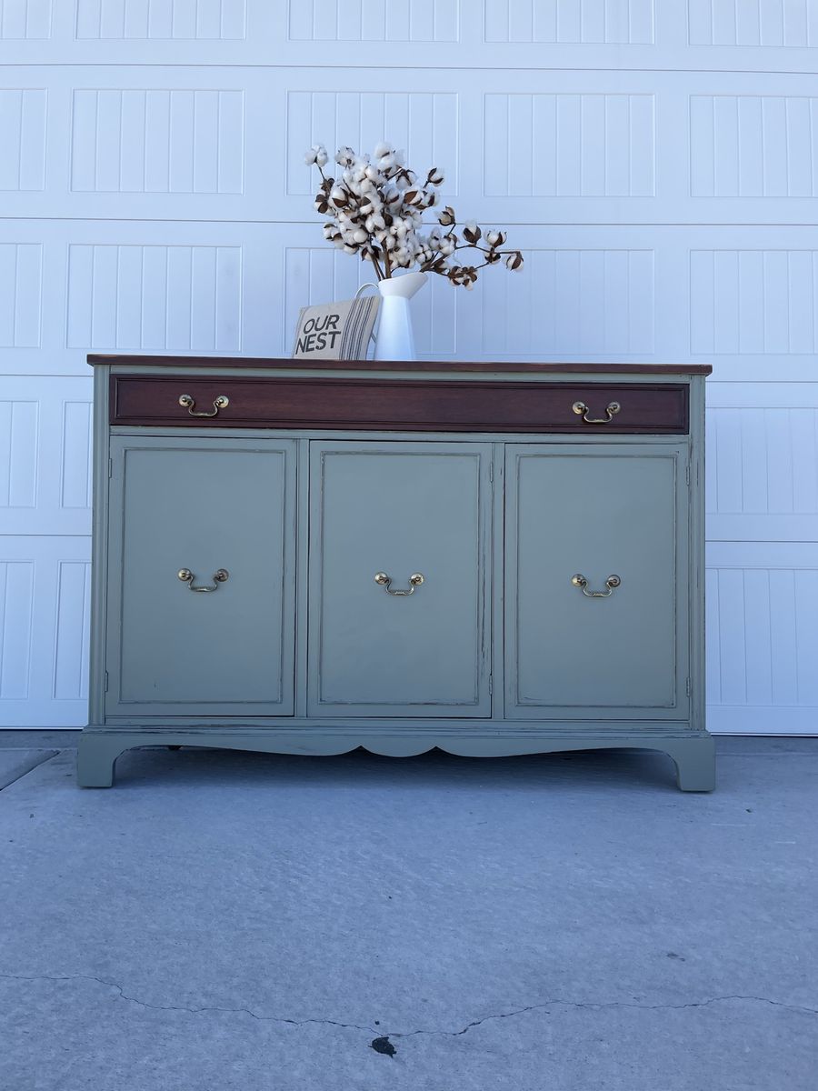 Green vintage buffet