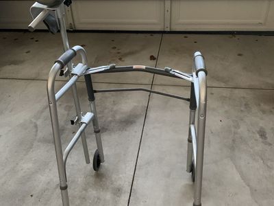 Medical folding walker with arm support