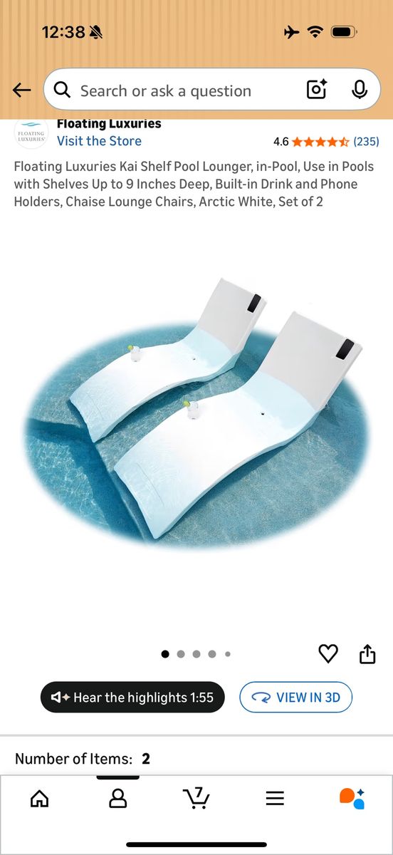 2 pool lounge chairs