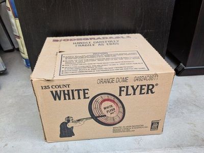 Box of clay pigeons for the sport of Skeet Shooting