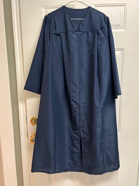 Navy Blue Graduation Cap and Gown
