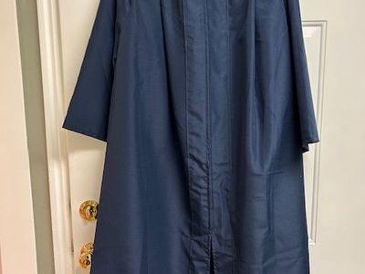 Navy Blue Graduation Cap and Gown