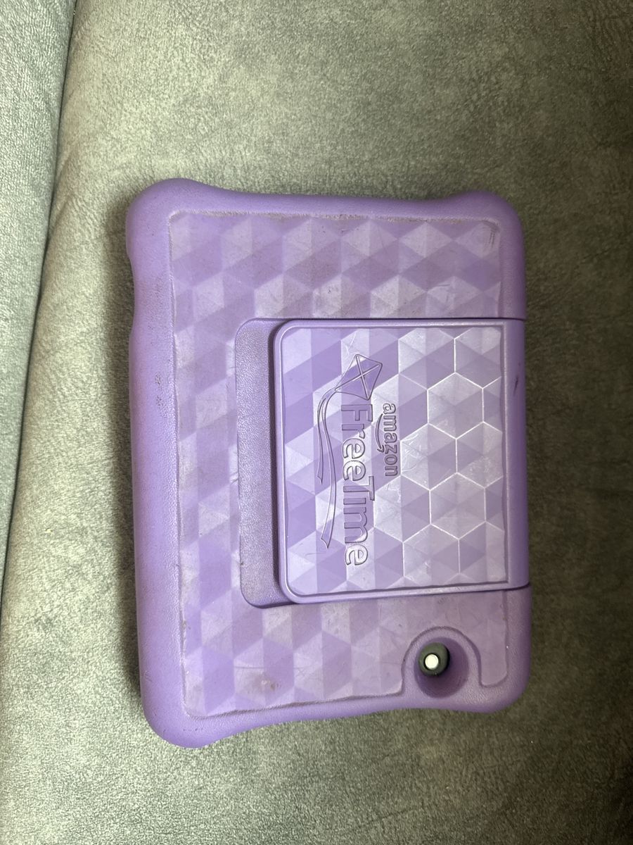Amazon Fire 7 Kids Edition Tablet with Purple Protective Stand Case