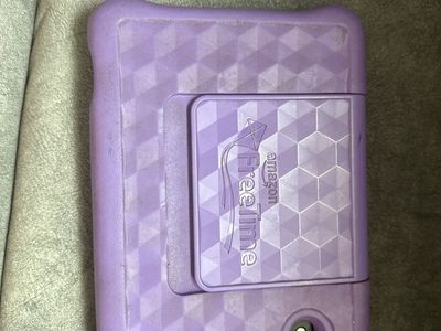 Amazon Fire 7 Kids Edition Tablet with Purple Protective Stand Case