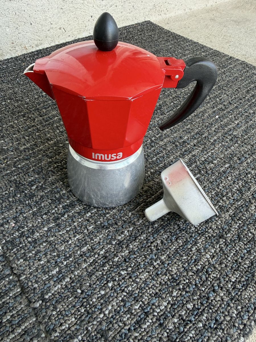 Imusa Red Aluminum Stovetop Espresso Maker Moka Pot