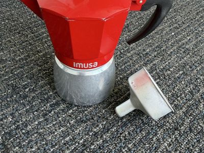 Imusa Red Aluminum Stovetop Espresso Maker Moka Pot