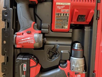 Milwaukee M18 FUEL 2-Tool Combo Kit Hammer Drill, Impact Driver, TWO 5.0 Batteries, Charger And Hardshell Case