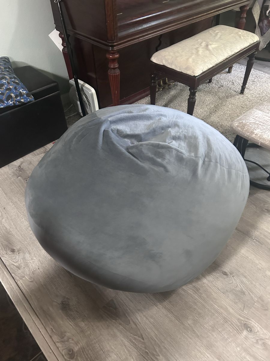 Large Blue Gray Beanbag Chair
