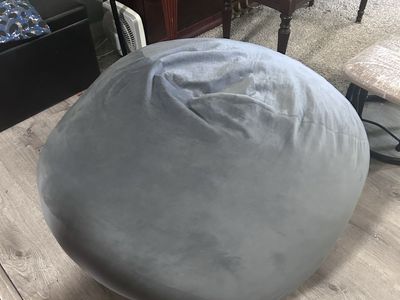 Large Blue Gray Beanbag Chair