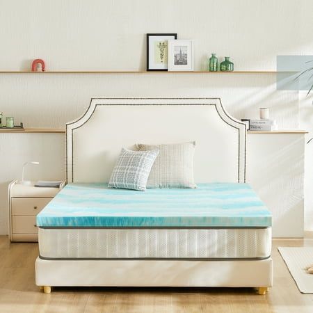 New Memory Foam Mattress Topper, 3 Inch Gel Infused Memory Foam, Cooling and Pressure Relieving