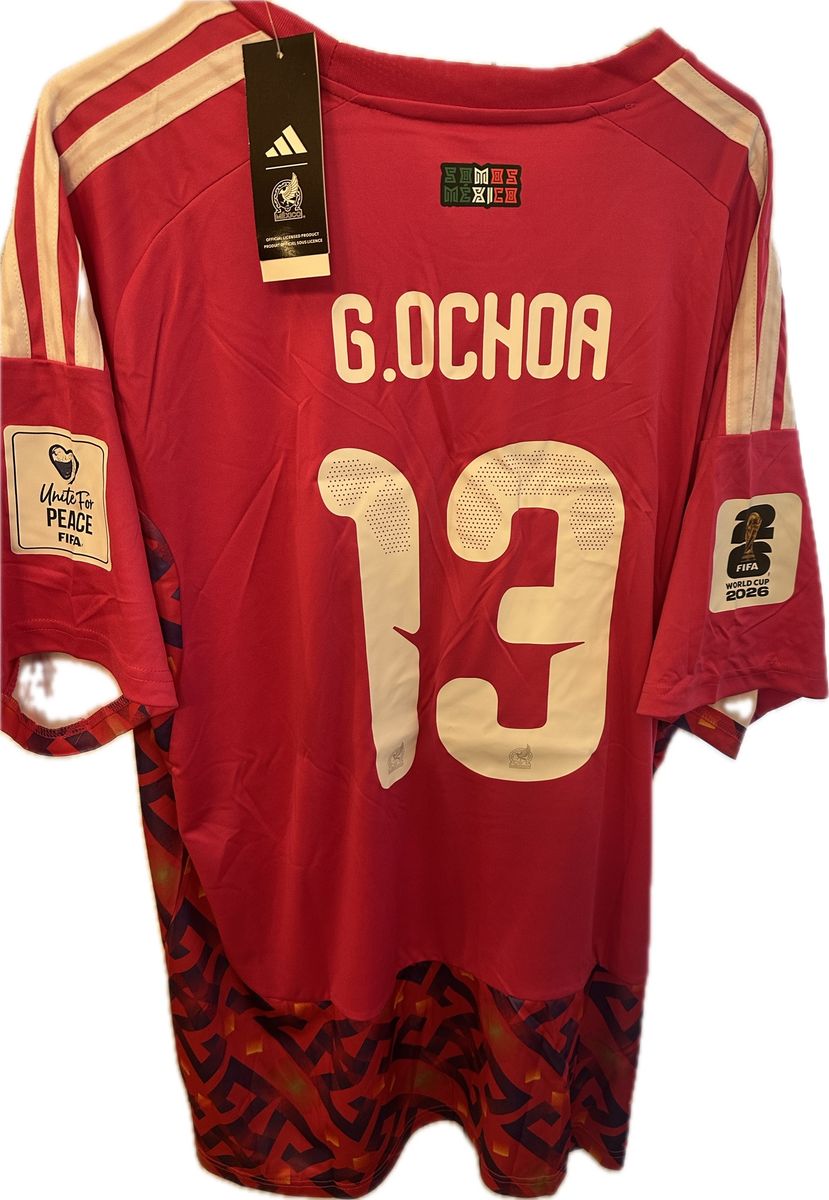 Adidas Mexico World Cup 2026 G. Ochoa #13 Unite for Peace Soccer Jersey Men's  Pink M, L , XL & 2XL