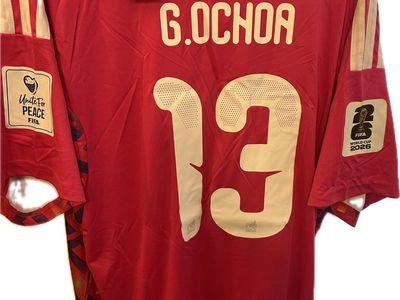 Adidas Mexico World Cup 2026 G. Ochoa #13 Unite for Peace Soccer Jersey Men's Pink M, L , XL & 2XL