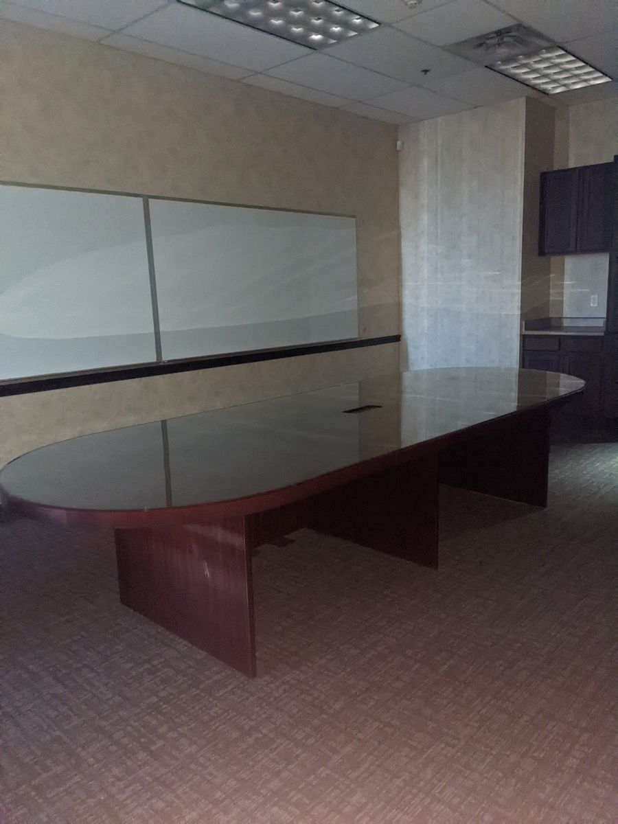 Beautiful Glass Covered Conference Table