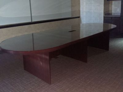 Beautiful Glass Covered Conference Table