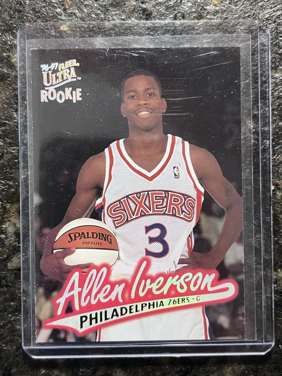 1996-97 Fleer Ultra Rookie Allen Iverson Philadelphia 76ers Basketball Card #82
