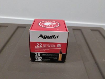 Aguila Super Extra .22 LR Ammunition Box 250 Count 38 Grain Hollow Point