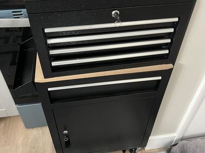 Black Rolling Tool Chest and Cabinet Combo with Drawers