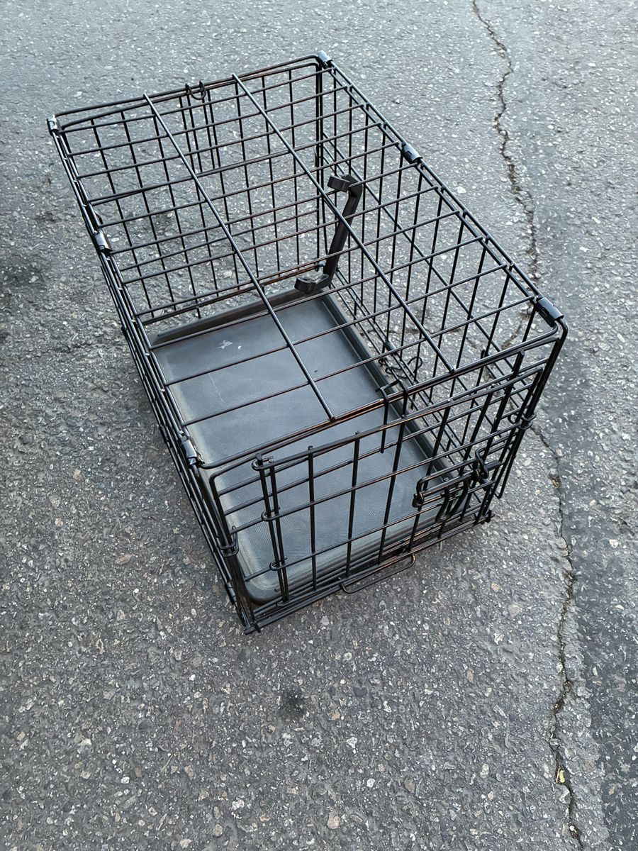 Small dog crate kennel 18” folding wire pet cage