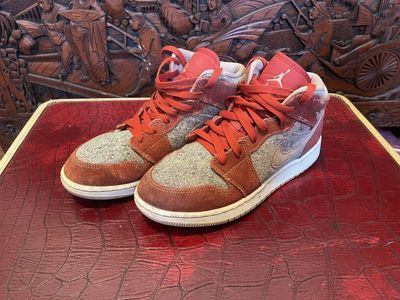 Nike Air Jordan Red Denim Shoes