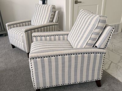 Blue and white striped chairs