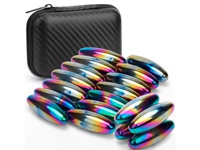 Iridescent Magnetic Fidget Toy Set with Storage Case - Multifunctional Desk Toy & Organizer