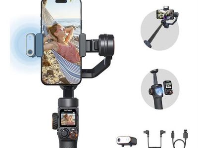 Hohem iSteady M7 Smartphone Gimbal Stabilizer w/ AI Tracker, Fill Light, Remote, Extension Rod