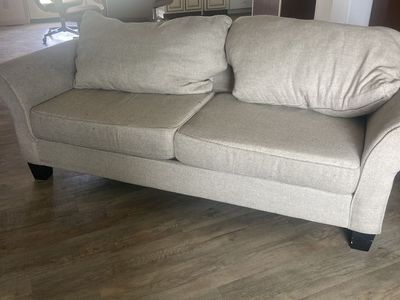 Light beige Fabric Loveseat - Compact 2-Seater Sofa for Small Spaces