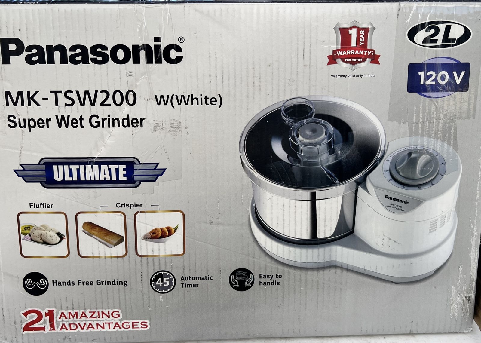 Panasonic MK-TSW200 is a 2-liter tabletop super wet grinder