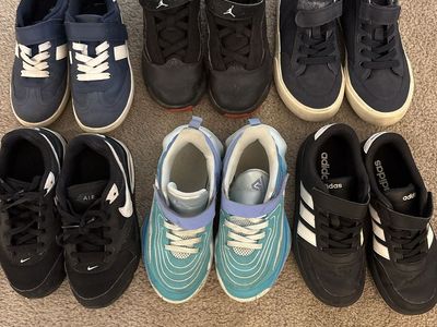 Toddler/Youth Sneaker Lot (5 Pairs): Nike, Adidas, Jordan & More - Size 13-1 Used Condition