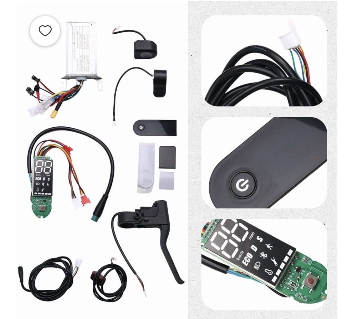 Electric Scooter Controller Display Accelerator Brake Kit - Speedometer & Taillight Control (Generic)