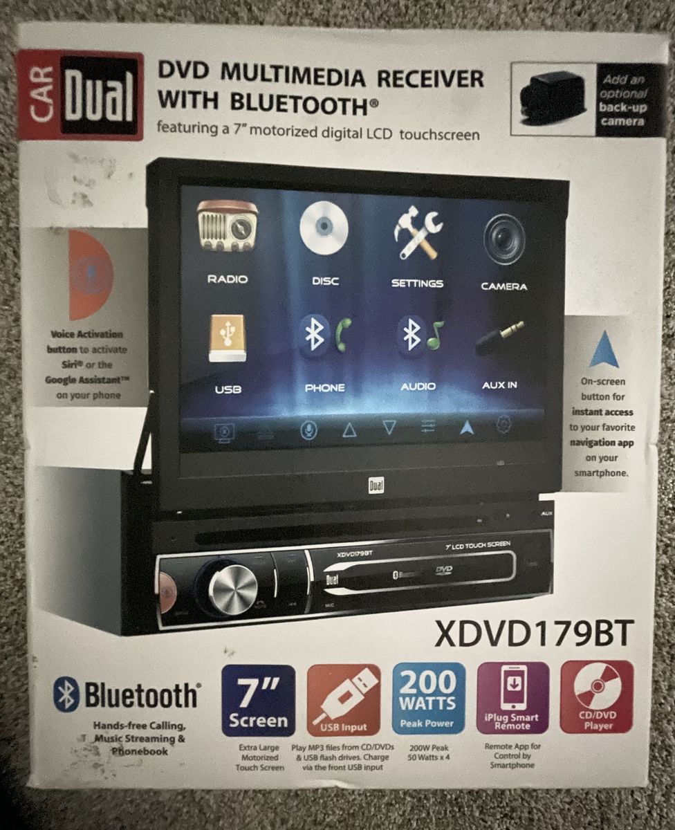 Dual XDVD179BT 7" Motorized Touchscreen DVD Multimedia Receiver - Bluetooth - Open Box/Unused