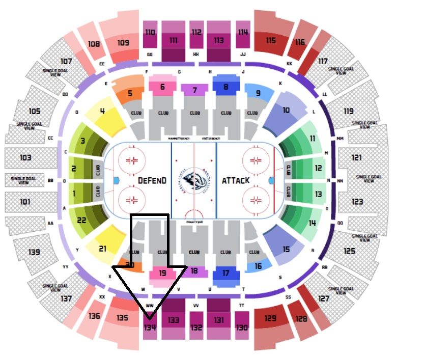 Single - Chicago Blackhawks @ Utah Mammoth on 03/12, Section 134