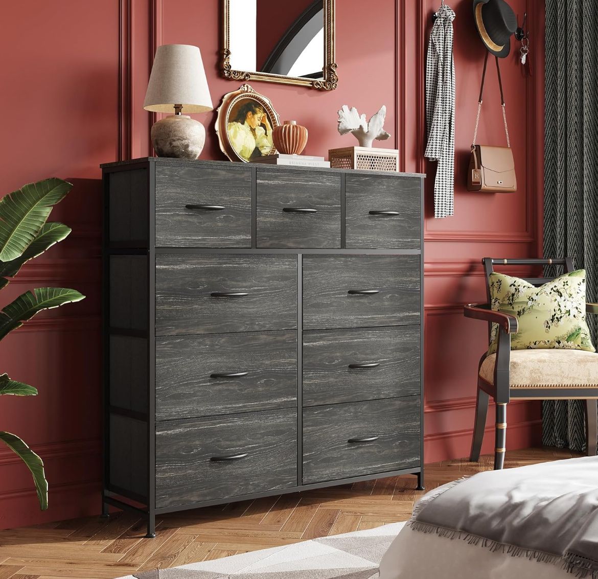 NEW 9 DRAWER FABRIC DRESSER