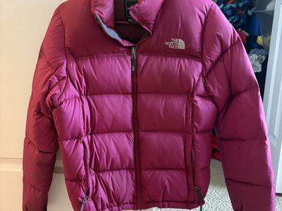 The North Face Women's Pink 700 Fill Nuptse Puffer Jacket, Size Medium