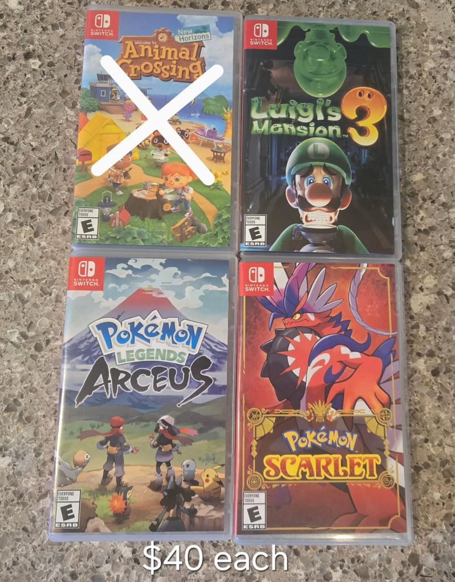 Nintendo Switch games $40 each including PokeMon Arceus! Trades considered!