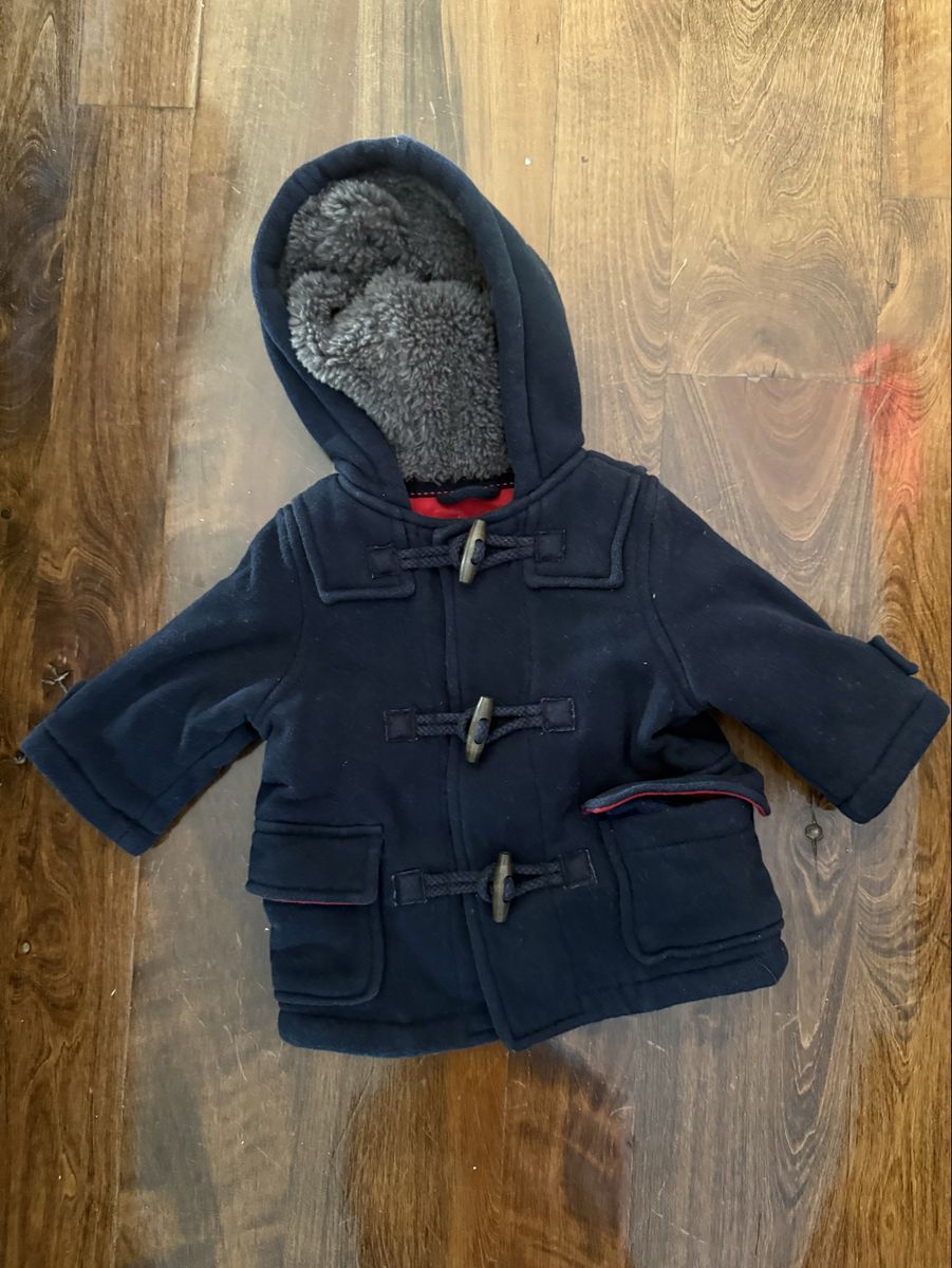 Adorable Baby Gap thick blue coat toggle buttons 0-6 months