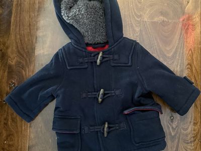 Adorable Baby Gap thick blue coat toggle buttons 0-6 months