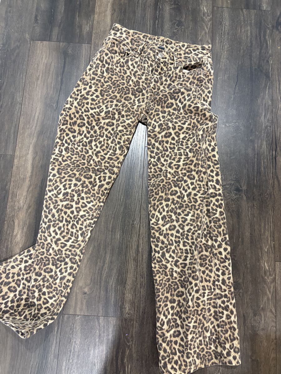American Eagle Cheetah Animal Print Stretch Jeans Size 000 Regular