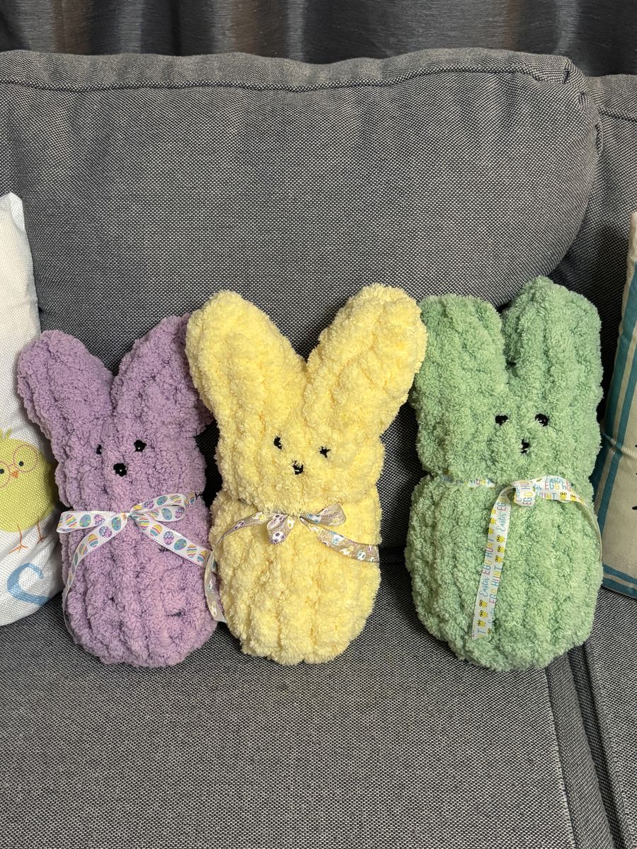 handmade Crocheted Peeps Easter Bunnies