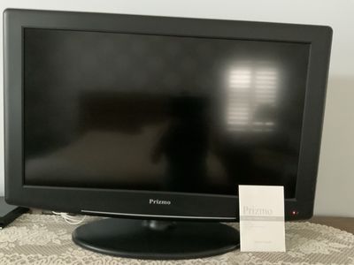 Prizmo High Definition LCD TV, Compact Black Television with User Guide
