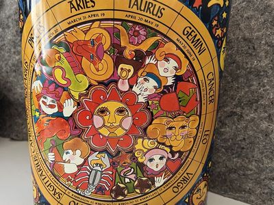 Vintage Cheinco Zodiac Trash Can