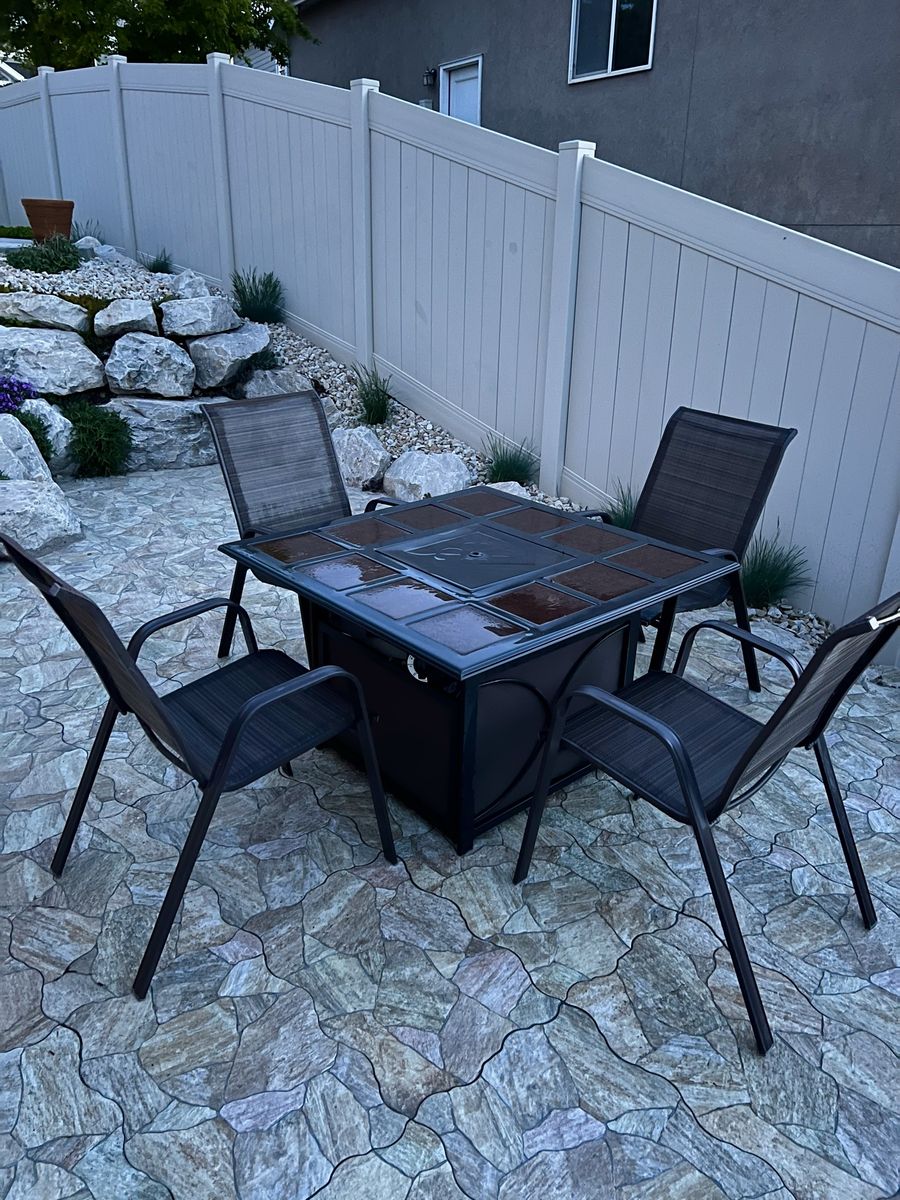 Fire & Tile Table With Chairs