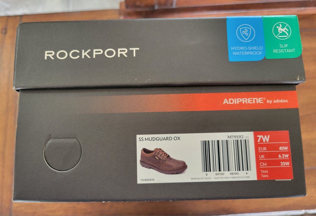 Rockport SS Mudguard OX M79592 Waterproof Slip Resistant Men's Walking Shoes Brown Size 7W