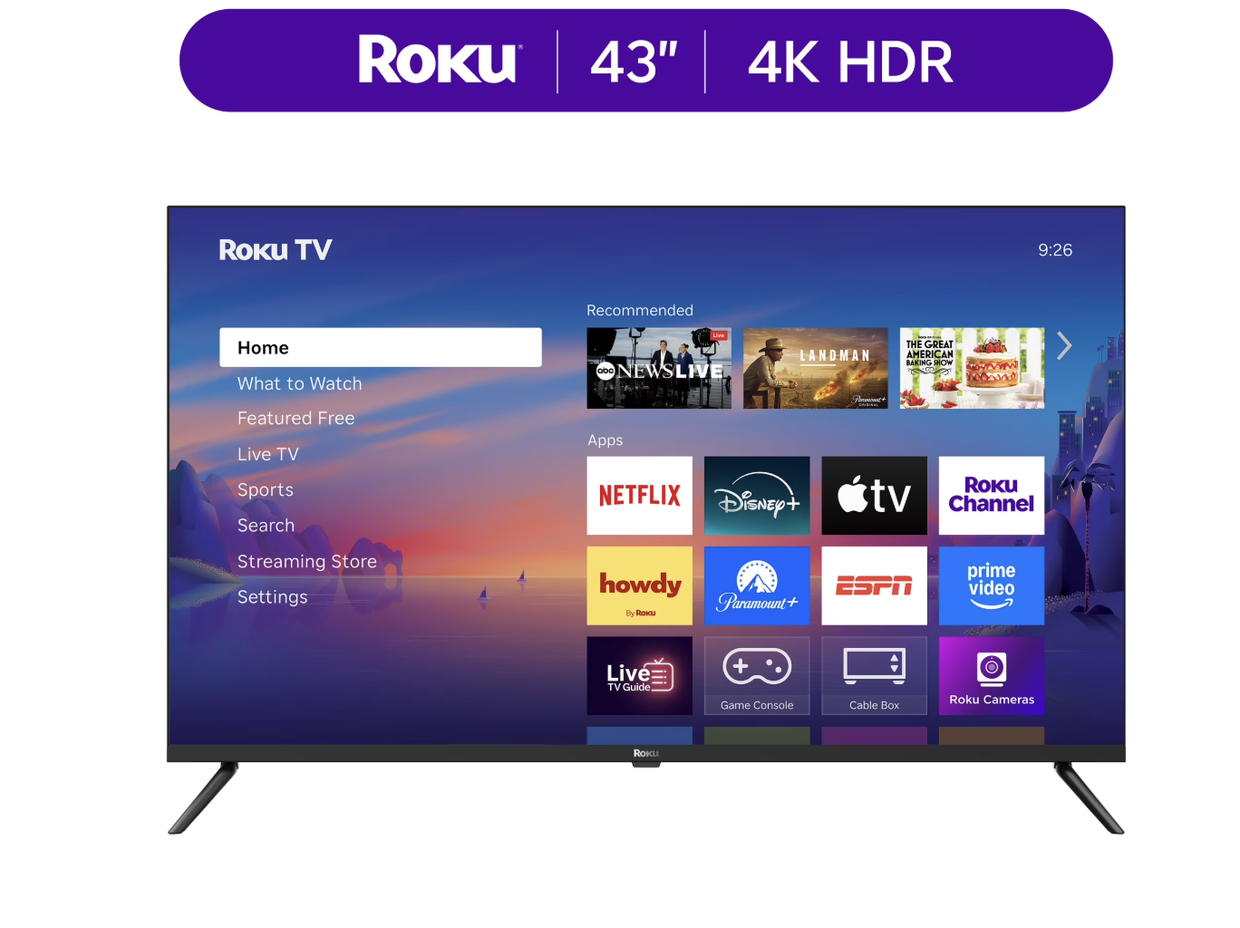 New in box,Roku Smart TV – 43-Inch Select Series, 4K HDR TV – Roku TV with Enhanced Voice Remote