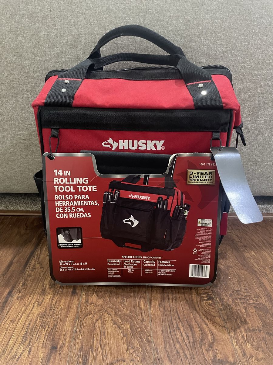 HUSKY 14IN Rolling Tool Tote
