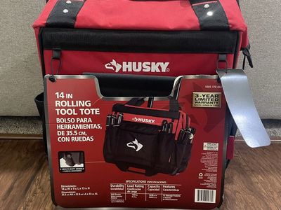 HUSKY 14IN Rolling Tool Tote