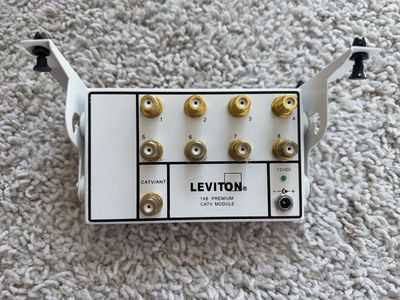 Leviton Premium Amplified 1x8 CATV Coaxial Distribution Module (Model 47693-8P)