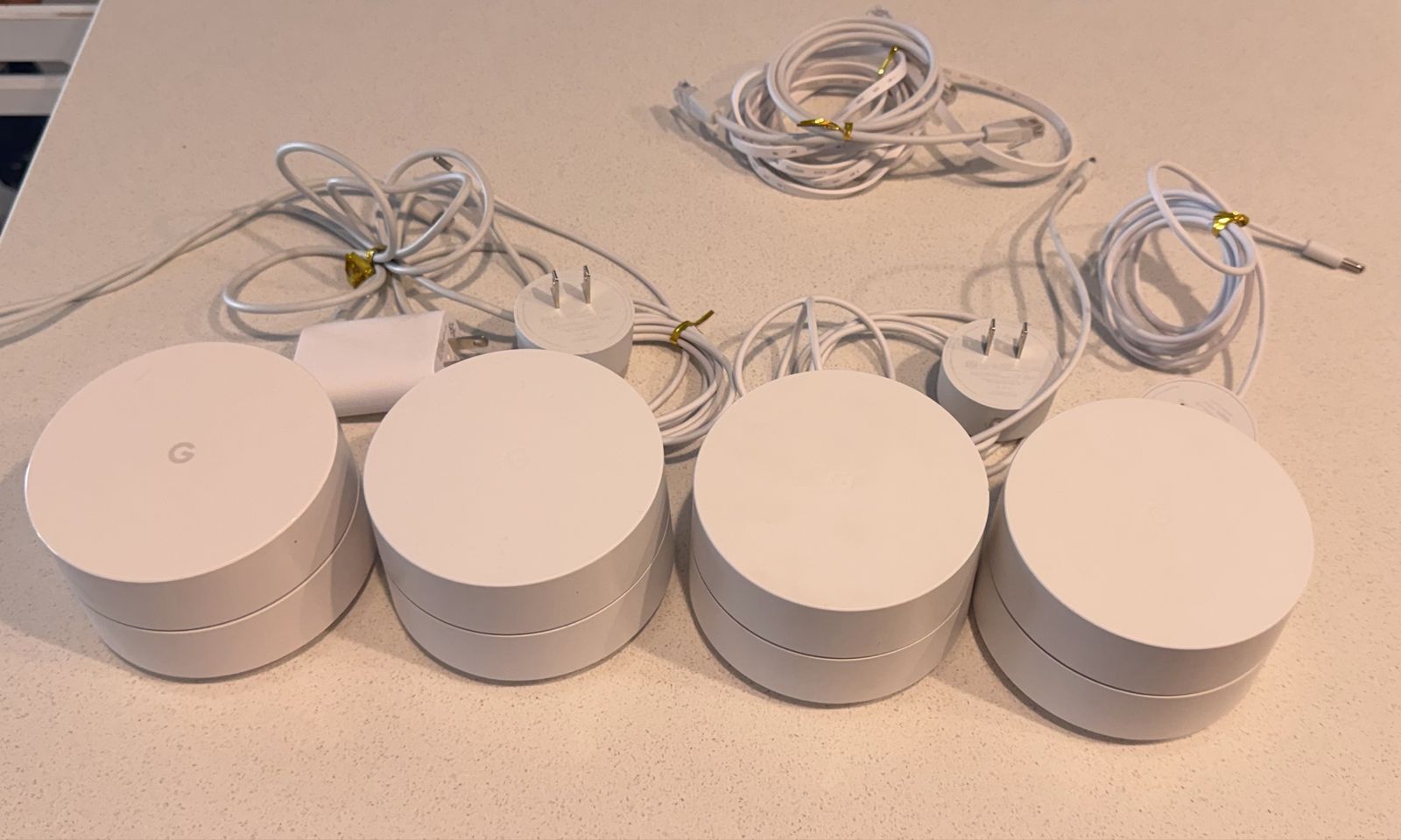 Google Wifi Mesh Wi-Fi 4 Points with Power Adapters & Cables